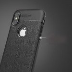 Wholesale iPhone X (Ten) TPU Leather Armor Hybrid Case (Space Gray)